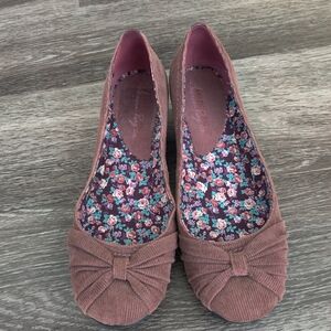 Floral Lined Corduroy Flats